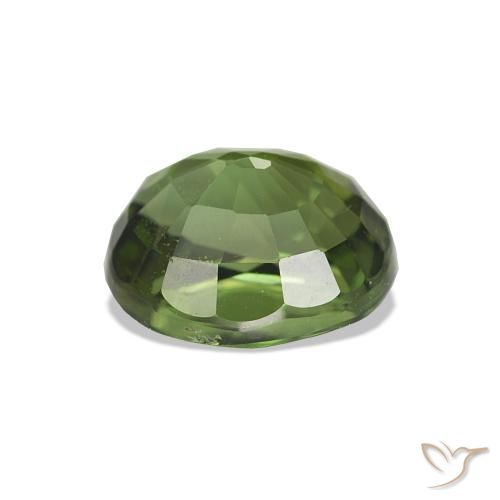 Turmalina Verde amarillento natural de 1.41 ct, Ovalada, VVS