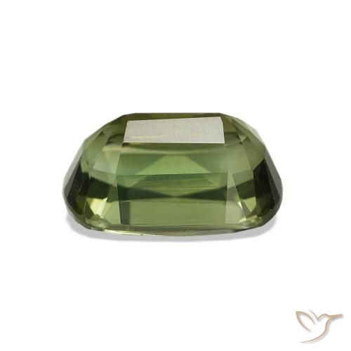 Turmalina verde natural de 1,80 ct, corte cojín, VS