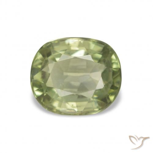 1.86ct Verde amarillento Turmalina, Forma Cojín, VVS-VS