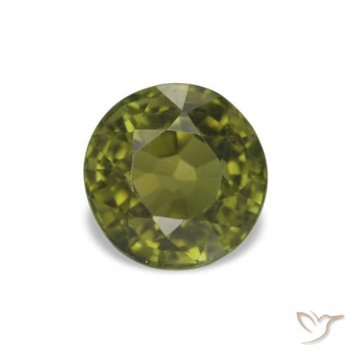 1.55ct Verde bosque Turmalina Piedras Preciosas, Redondo, VVS-VS