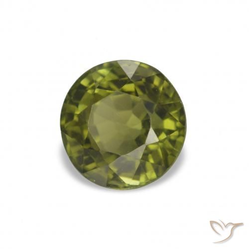 Turmalina Verde bosque natural de 1.55 ct, Corte Redondo, VVS-VS