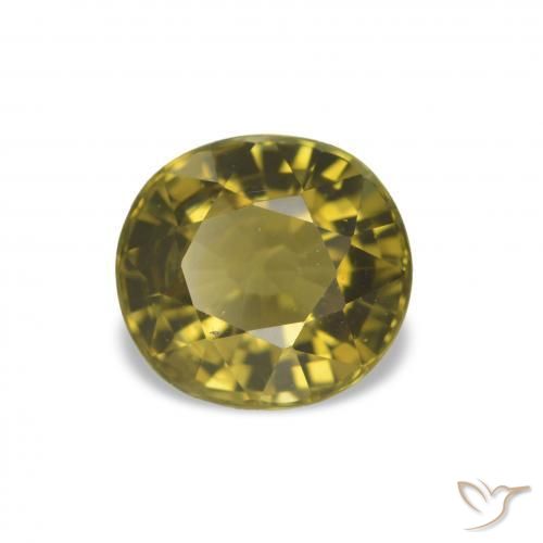 Turmalina Marrón dorado intenso natural de 1.53 ct, Corte Óvalo, VVS-VS