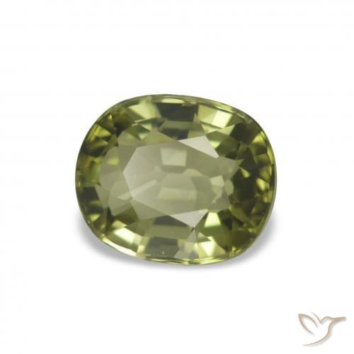 Turmalina Verde bosque cálido natural de 1.66 ct, Corte Óvalo, VVS-VS