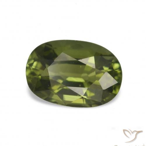 Turmalina Verde bosque cálido natural de 1.66 ct, Corte Óvalo, VVS-VS
