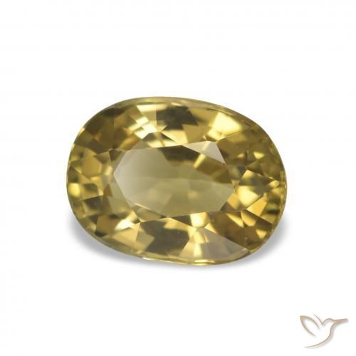 Turmalina Dorado claro natural de 1.60 ct, Corte Óvalo, VVS-VS