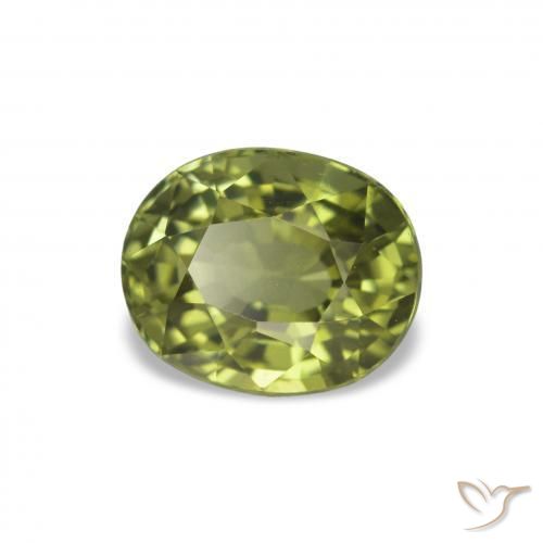 Turmalina Verde Oliva natural de 1.47 ct, Corte Óvalo, VS