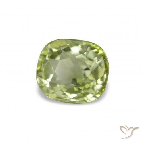 Turmalina Verde medio natural de 1.47 ct, Corte Cojín, VVS-VS