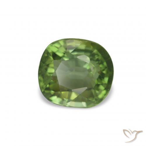 Turmalina Verde medio natural de 1.51 ct, Corte Cojín, VVS-VS
