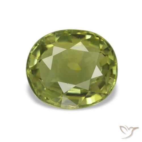 Turmalina Verde Oliva natural de 1.81 ct, Corte Óvalo, VVS-VS