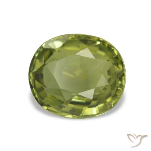 Turmalina Verde Oliva natural de 1.81 ct, Corte Óvalo, VVS-VS