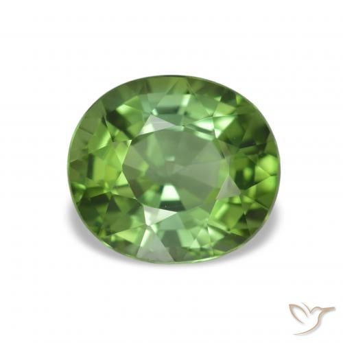 Turmalina Verde medio natural de 1.81 ct, Corte Óvalo, VVS-VS