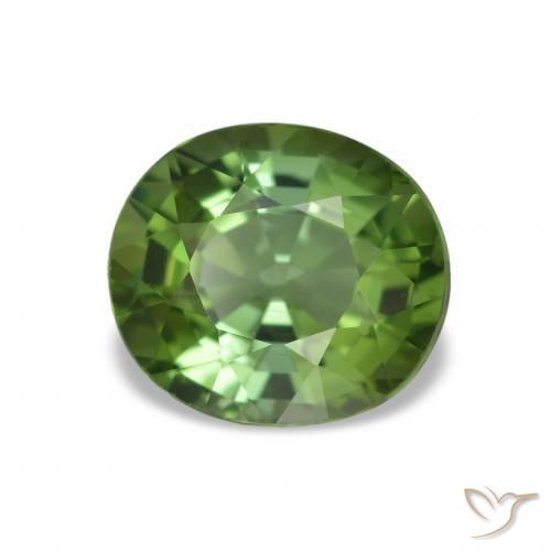 Turmalina Verde medio natural de 1.81 ct, Corte Óvalo, VVS-VS