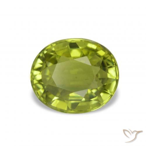 Turmalina Verde Oliva natural de 1.62 ct, Corte Óvalo, VVS-VS