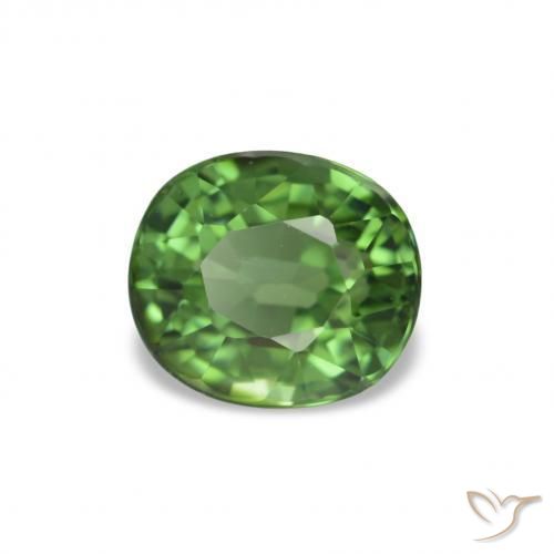 Turmalina verde natural de 1,40 ct, corte óvalo, VVS-VS