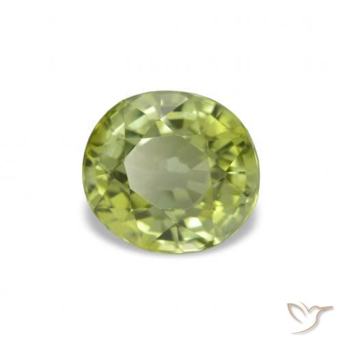Turmalina Verde Oliva natural de 1.34 ct, Corte Óvalo, VVS-VS