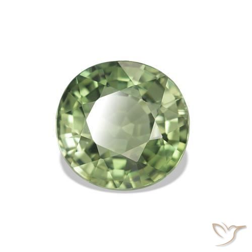 Turmalina Verde cálido natural de 1.27 ct, Corte Redondo, VVS