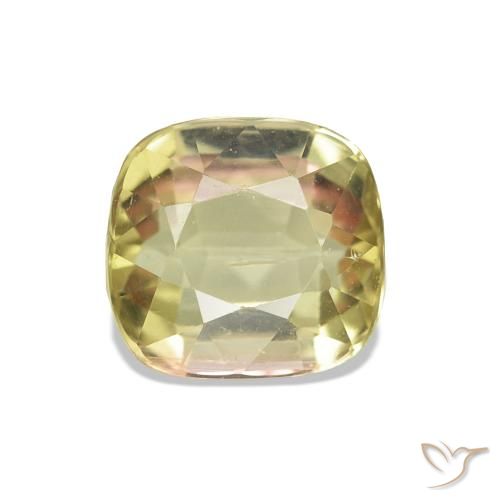 Turmalina Amarillo amarronado natural de 1.78 ct, Corte Cojín, VS-SI