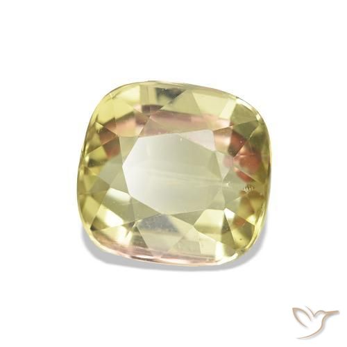Turmalina Amarillo amarronado natural de 1.78 ct, Corte Cojín, VS-SI