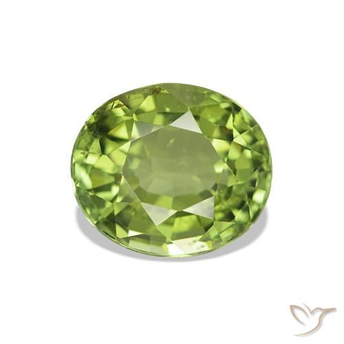 Turmalina Verde cálido natural de 1.73 ct, Corte Óvalo, VS-SI