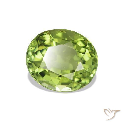 Turmalina Verde cálido natural de 1.73 ct, Corte Óvalo, VS-SI