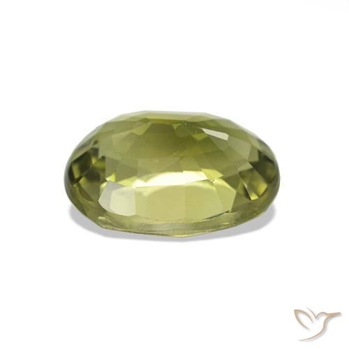 Turmalina Verde amarillento natural de 1.74 ct, Corte Óvalo, VVS