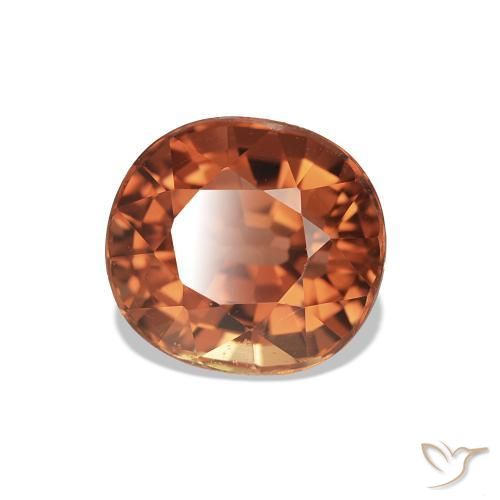 Turmalina Naranja fuego natural de 1.60 ct, Corte Óvalo, VVS-VS