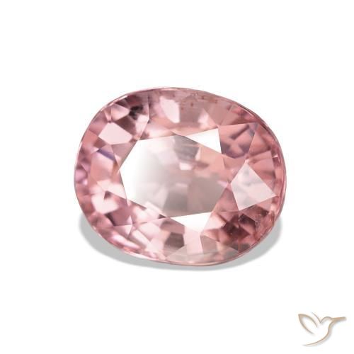 Turmalina Rosado cálido claro natural de 1.66 ct, Corte Óvalo, VVS-VS