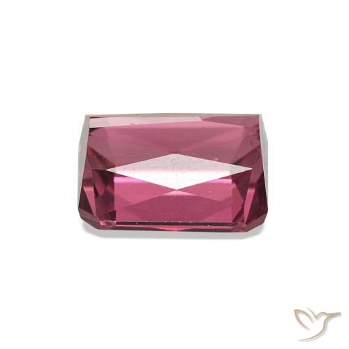 Turmalina rosa natural de 2,28 ct, corte esmeralda, VVS