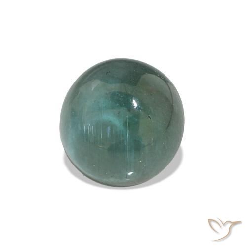 Turmalina Azul verdoso natural de 1.54 ct, Corte Redondo, Transparente