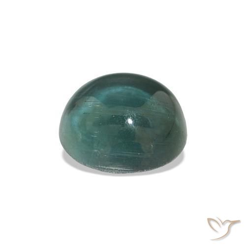 Turmalina Azul verdoso natural de 1.54 ct, Corte Redondo, Transparente