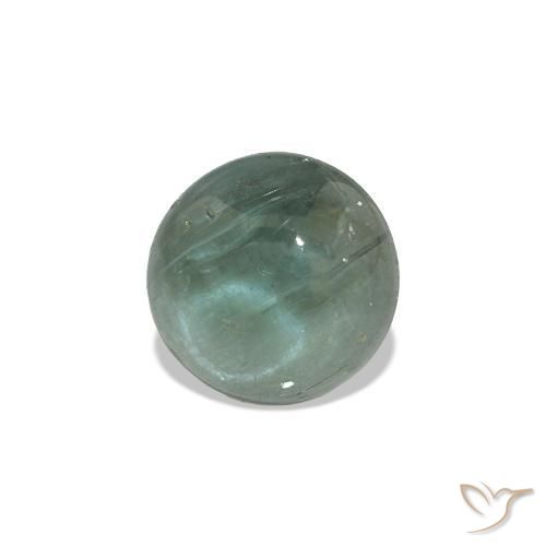 Turmalina Verde grisáceo intenso natural de 0.81 ct, Corte Redondo, Transparente