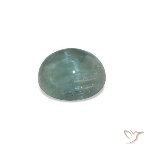 Turmalina Verde grisáceo intenso natural de 0.81 ct, Corte Redondo, Transparente