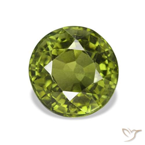 Turmalina verde natural de 1,55 ct, corte redondo, VVS-VS