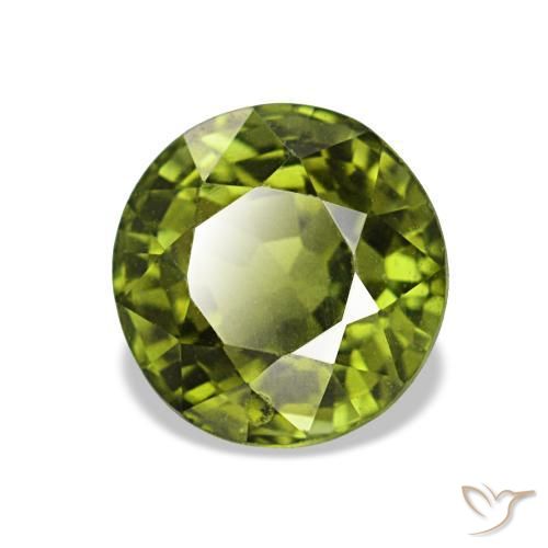 Turmalina verde natural de 1,55 ct, corte redondo, VVS-VS