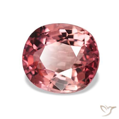 Turmalina rosa natural de 1,43 ct, corte óvalo, VS