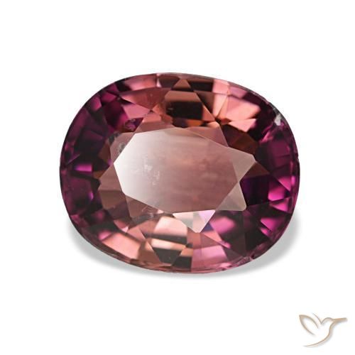 Turmalina púrpura natural de 1,87 ct, corte óvalo, SI