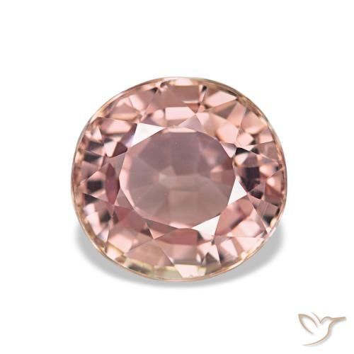 Turmalina rosa natural de 1,84 ct, corte óvalo, VS