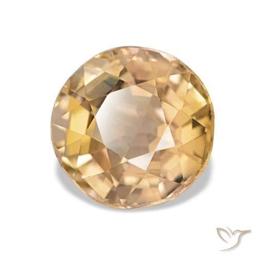 Turmalina dorado natural de 2,03 ct, corte redondo, VS
