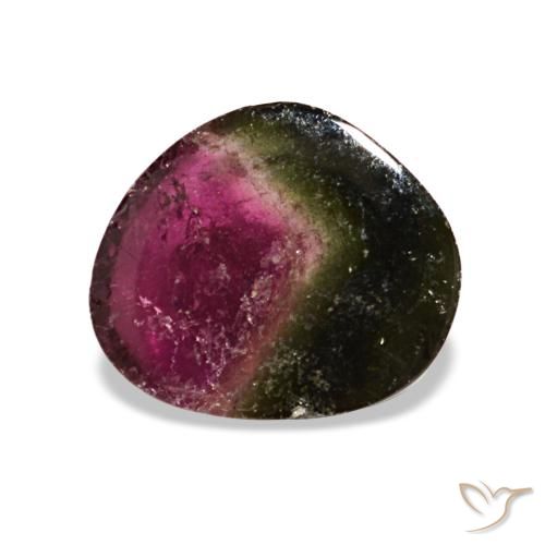 Turmalina multicolor de 2,33 ct, trillón, transparente