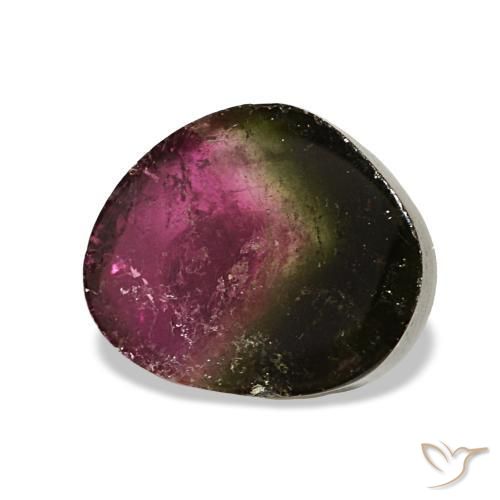 Turmalina multicolor natural de 2,33 ct, trillón, transparente