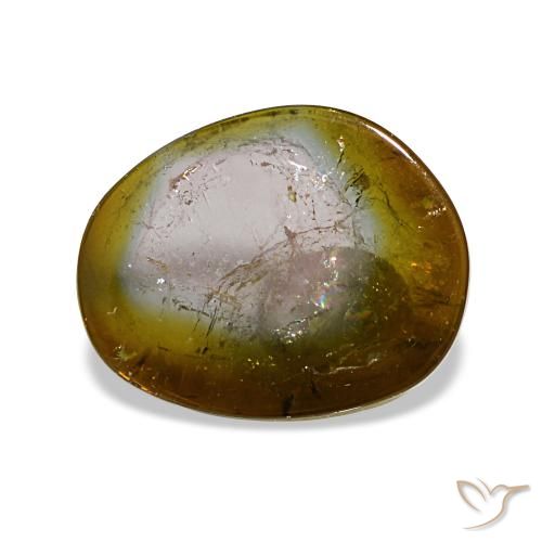 Turmalina multicolor natural de 3,48 ct, forma elegante, transparente
