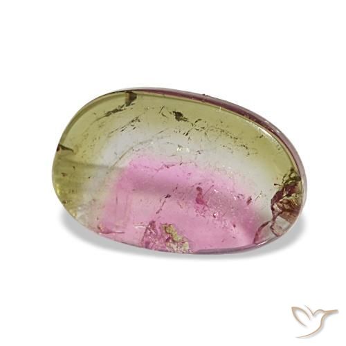Turmalina multicolor natural de 1,66 ct, forma elegante, transparente