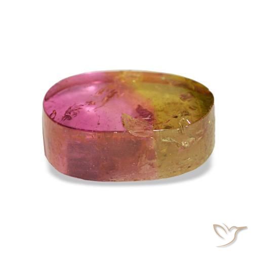 Turmalina bicolor natural de 2,34 ct, corte cojín, transparente
