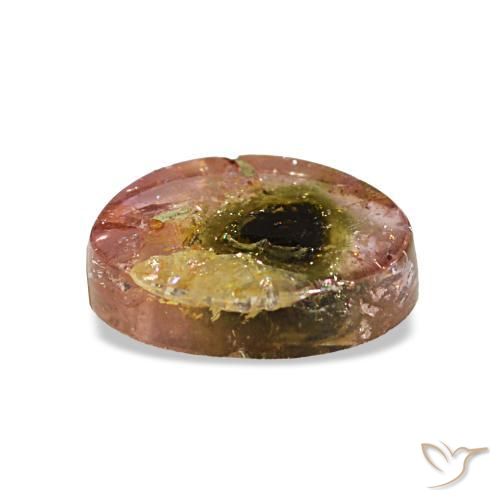 Turmalina multicolor natural de 1,80 ct, forma elegante, transparente