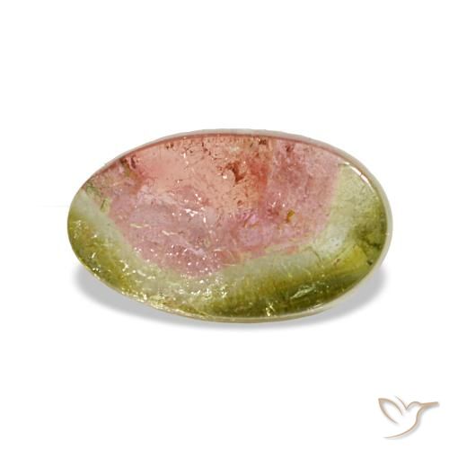 Turmalina multicolor natural de 1,74 ct, corte óvalo, transparente