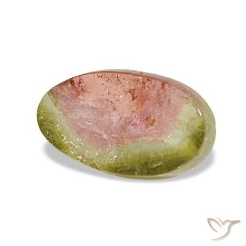 Turmalina multicolor natural de 1,74 ct, corte óvalo, transparente