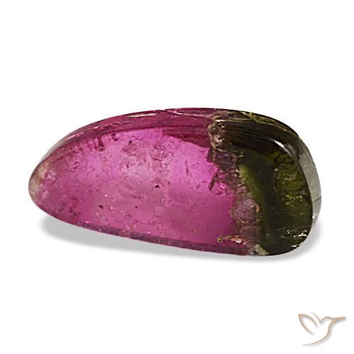 Turmalina multicolor natural de 4,39 ct, forma elegante, transparente