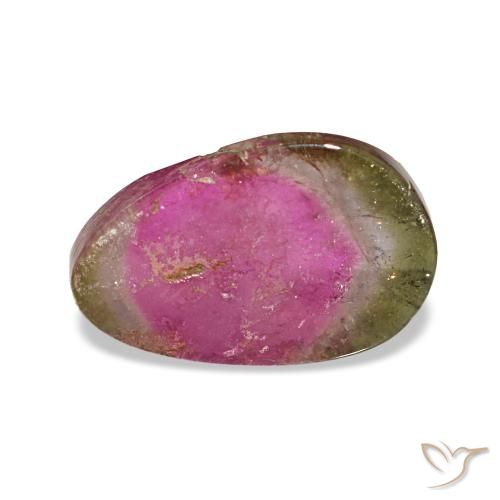 Turmalina multicolor natural de 2,98 ct, forma elegante, transparente
