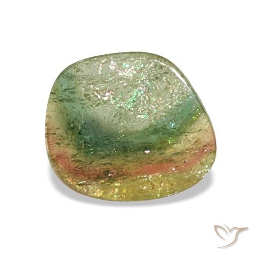 Turmalina multicolor natural de 1,83 ct, forma elegante, transparente