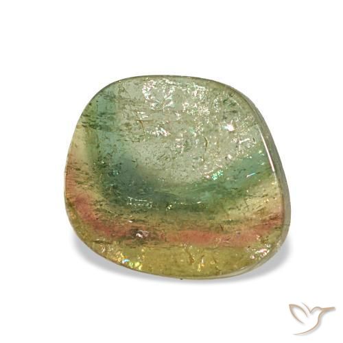 Turmalina multicolor natural de 1,83 ct, forma elegante, transparente